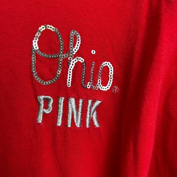Victoria's Secret Pink Red and Black Women's  Ohio Jersey - Picture 3 of 5